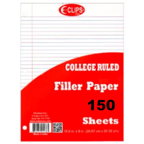 Filler Paper College Ruled 150 Sheets