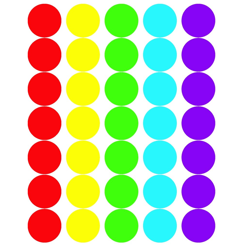 Color Coding Labels, Assorted Colors, 6 Sheets – Craft N Color