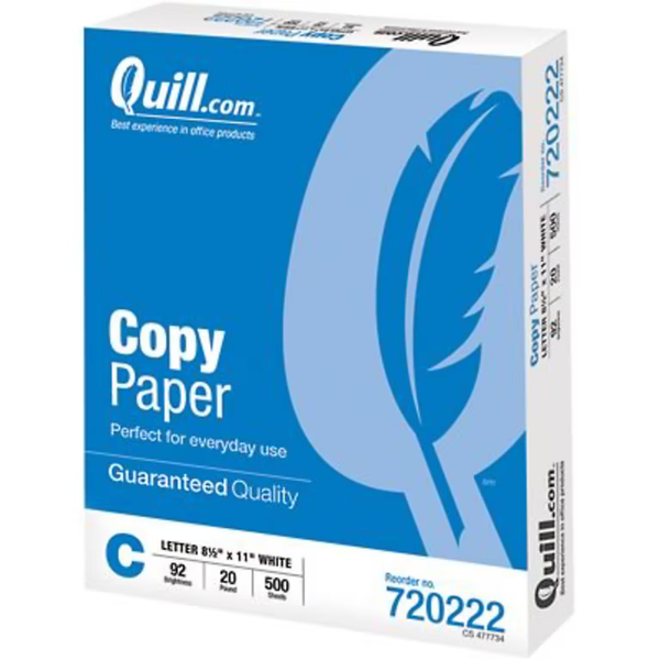 Quill Copy Paper 8.5" x 11"  500 Sheets