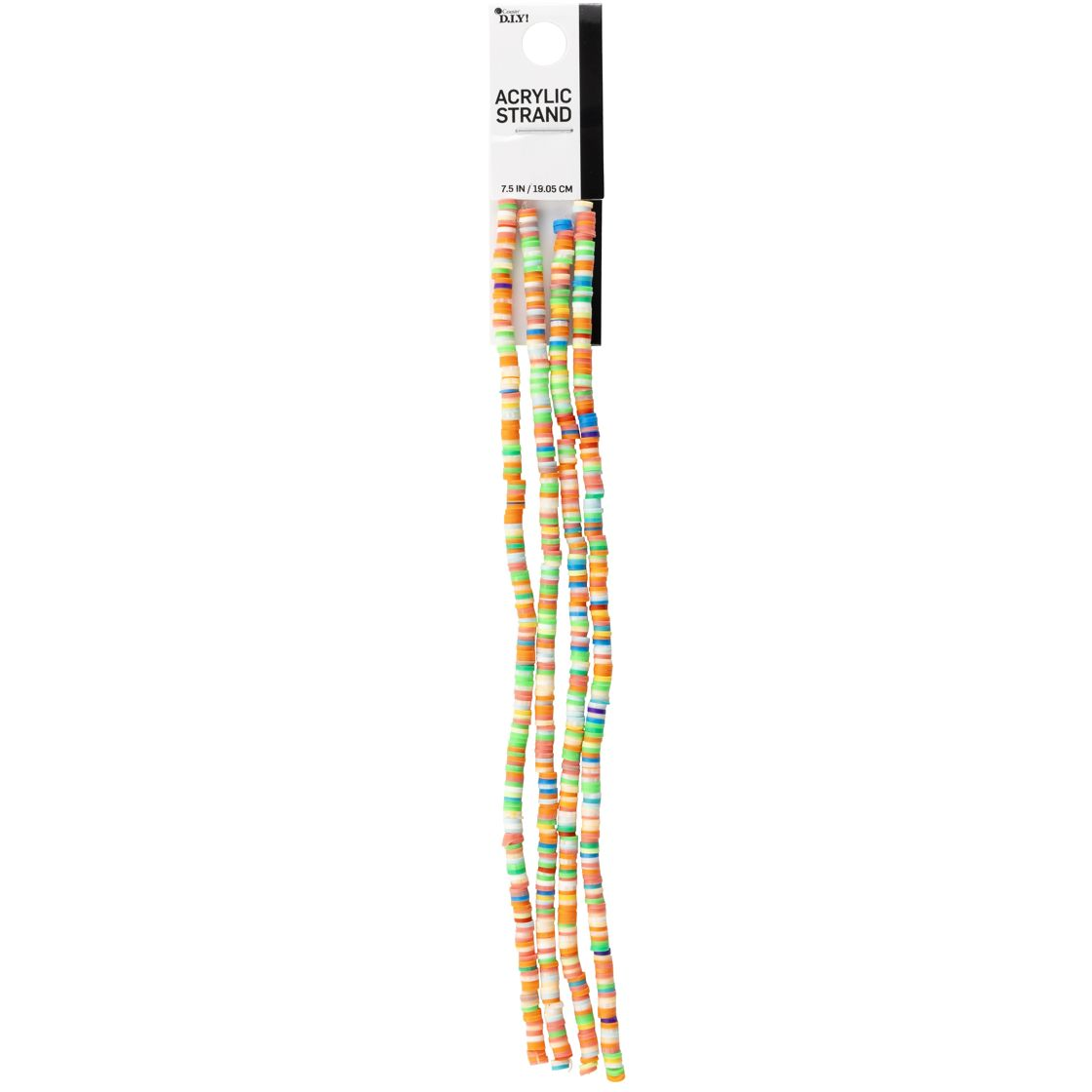 Cousin DIY Acrylic Disc Heishi Beads Multicolor Strand 7.5"