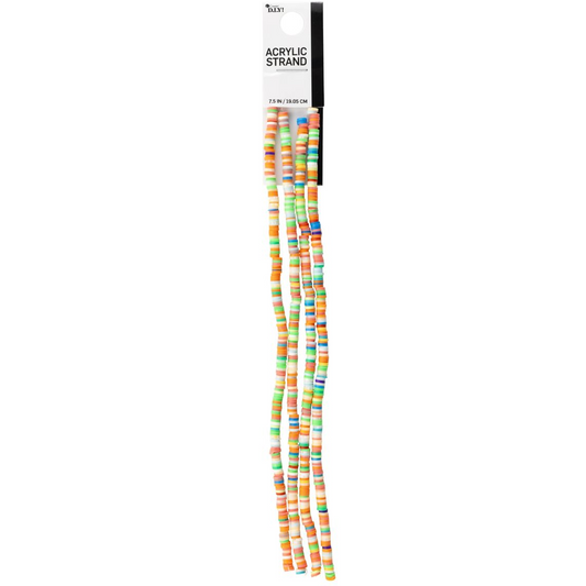 Cousin DIY Acrylic Disc Heishi Beads Multicolor Strand 7.5"