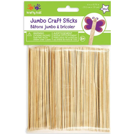 Craft Stick Jumbo 6'' x 3/4'' 50 Ct