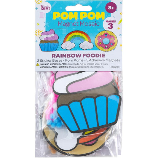 DIY Pom-Pom Mosaic Kit Rainbow Foodie 3/Pkg