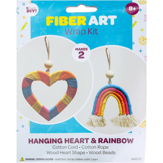 DIY Rainbow & Heart Hanging Fiber Art Kit