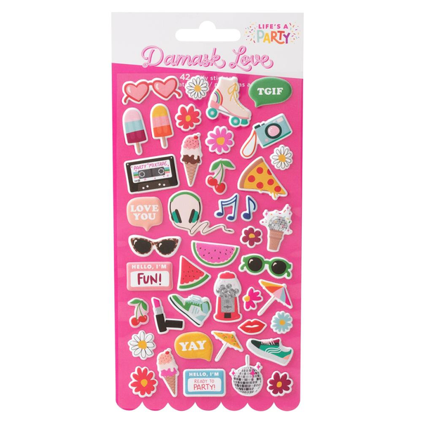 Life's A Party Mini Puffy Stickers