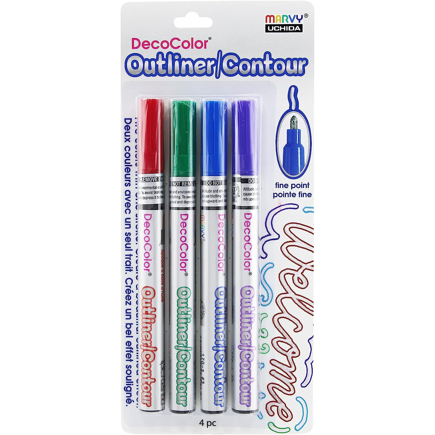 Decocolor Ultra Performance DecoColor Outliner Paint Marker Set 4/Pkg – Craft N Color