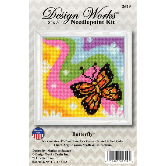Needlepoint Kit 5" x 5" Butterfly