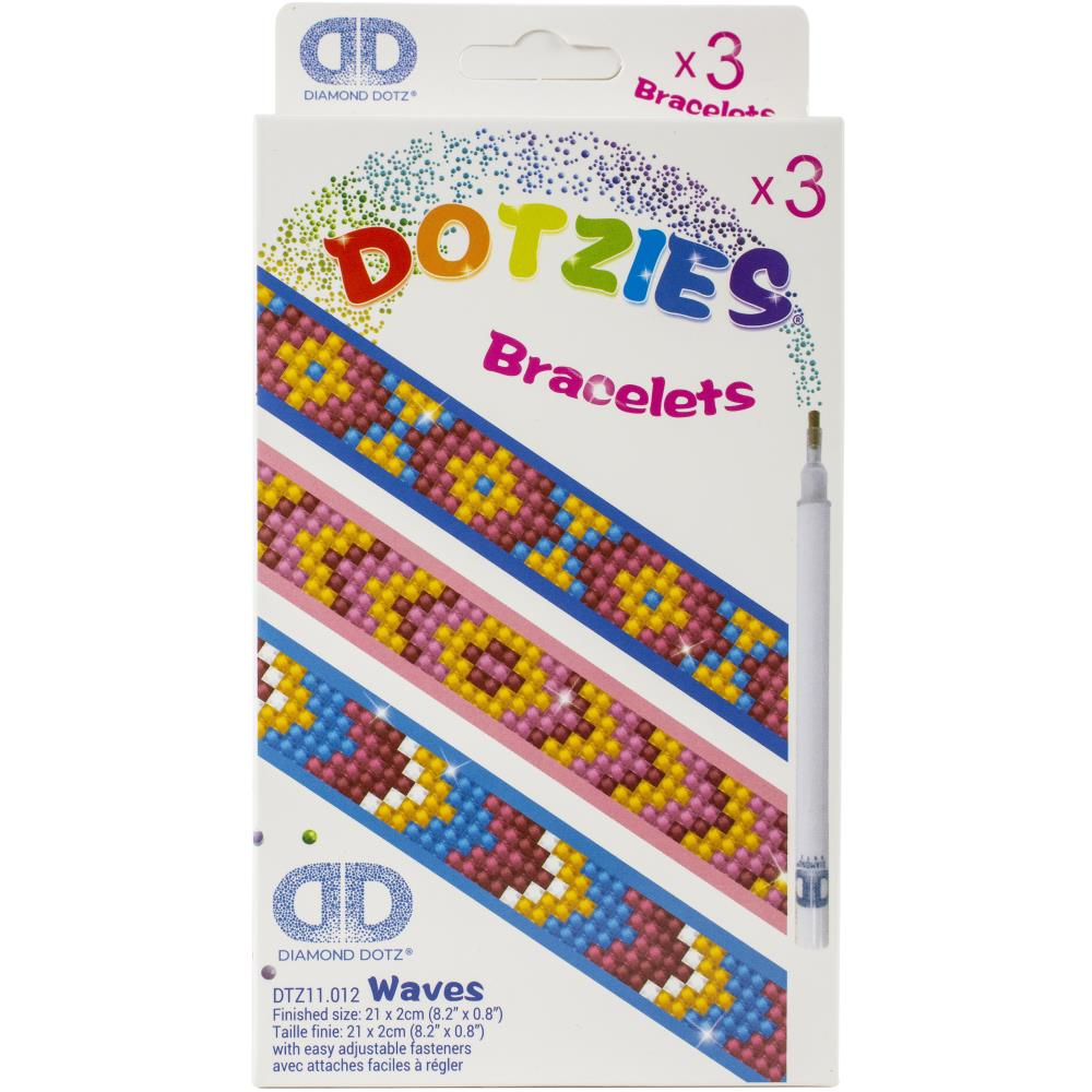 Dotzies Diamond Art Bracelet Kit Assorted Waves 3/Pkg