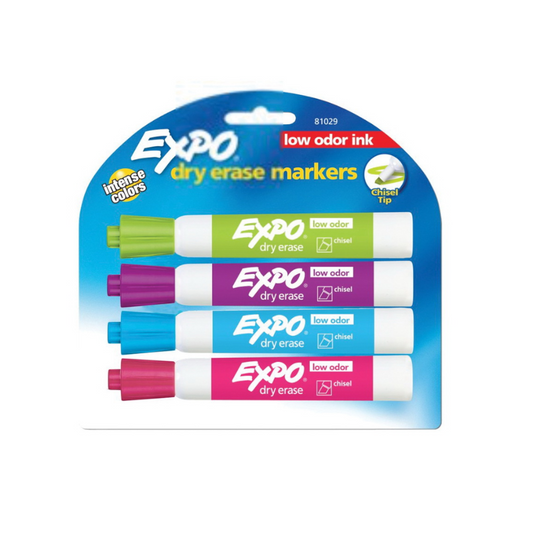 Expo Dry Erase Markers Chisel Tip Tropical Multicolor 4 Pk