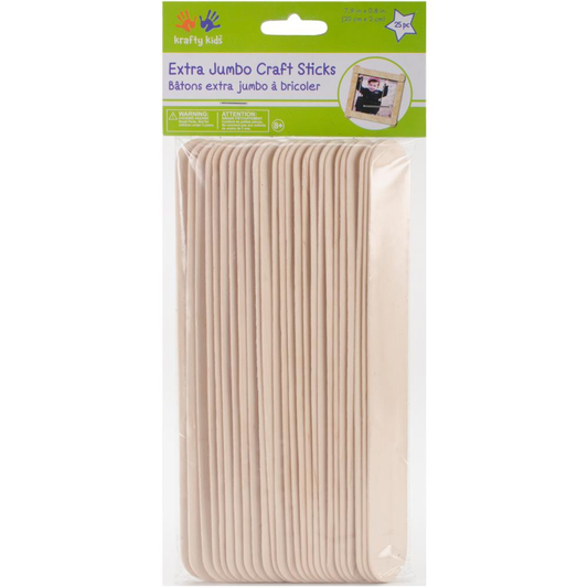 Extra Jumbo Craft Sticks Natural 7.9" 25/Pkg