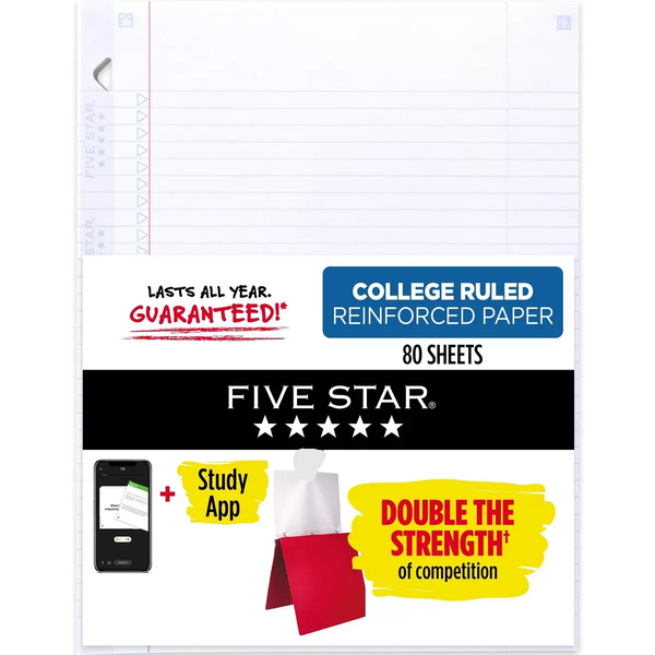 Five Star Filler Paper Reinforced College Ruled