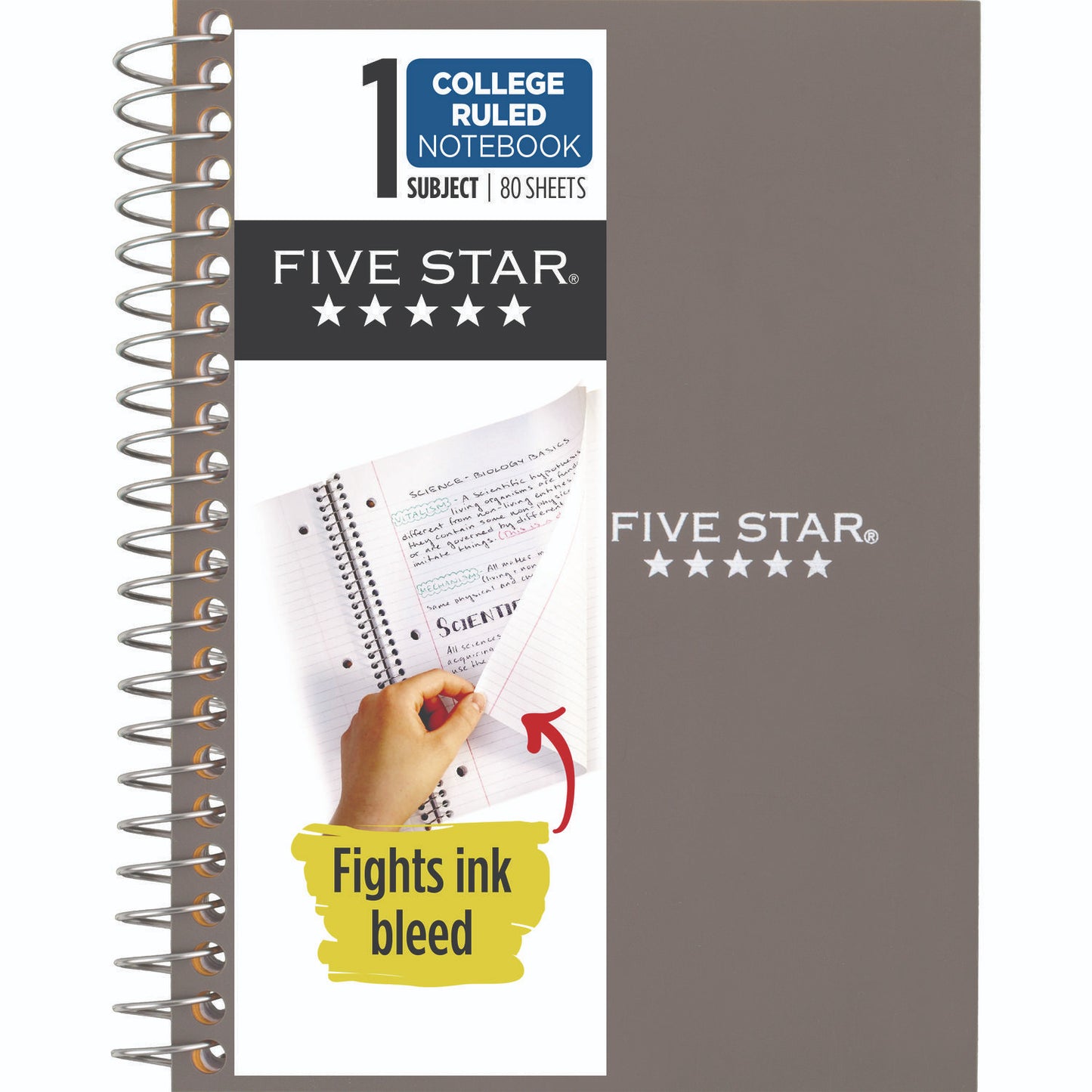 Five Star 1Subject Personal Notebook, College Ruled, 7" x 5", 80 Sheets