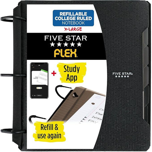 Five Star Flex 1 1/2" Hybrid Notebinder, 80 Sheets, College Ruled