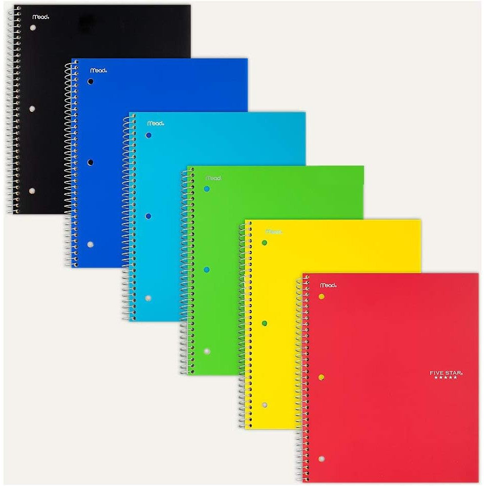 Five Star Spiral Notebook, 1 Subject, Graph Ruled,11" X 8 1/2" , 100 Sheets