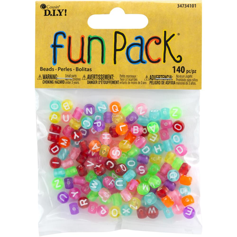 Fun Pack Acrylic Round Transparent Alphabet Beads 140/Pkg