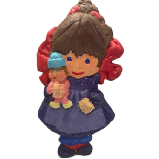 Girl with Doll Plaque Ready to Paint Plaster Mold