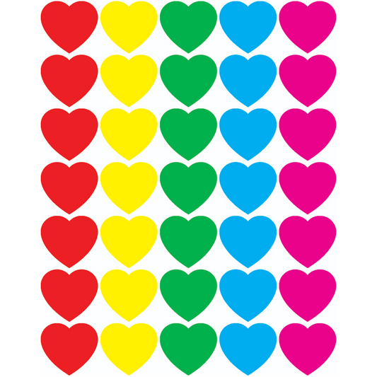 Heart Stickers 3/4", Assorted Color