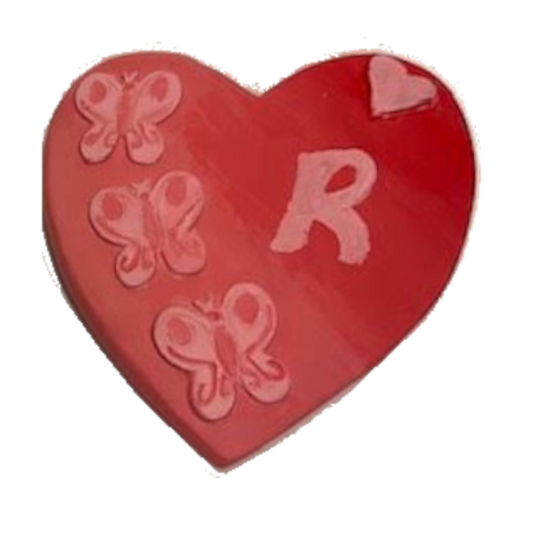 Heart with Butterflies Plaque Plaster Mold