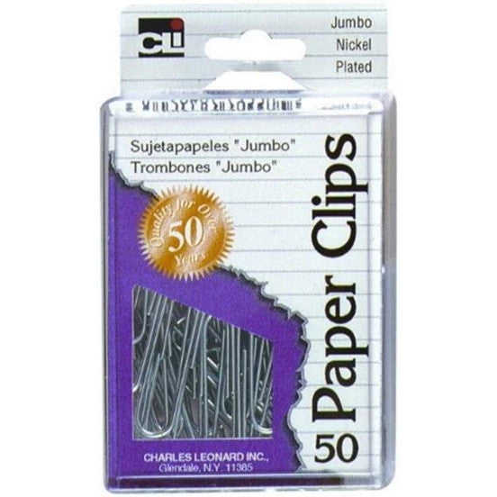 Jumbo Silver Paper Clips 50/Bx