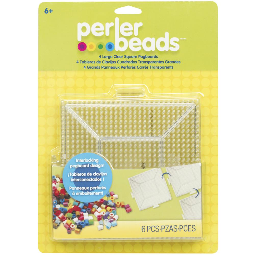Large Square Clear Perler Pegboards 4/Pkg