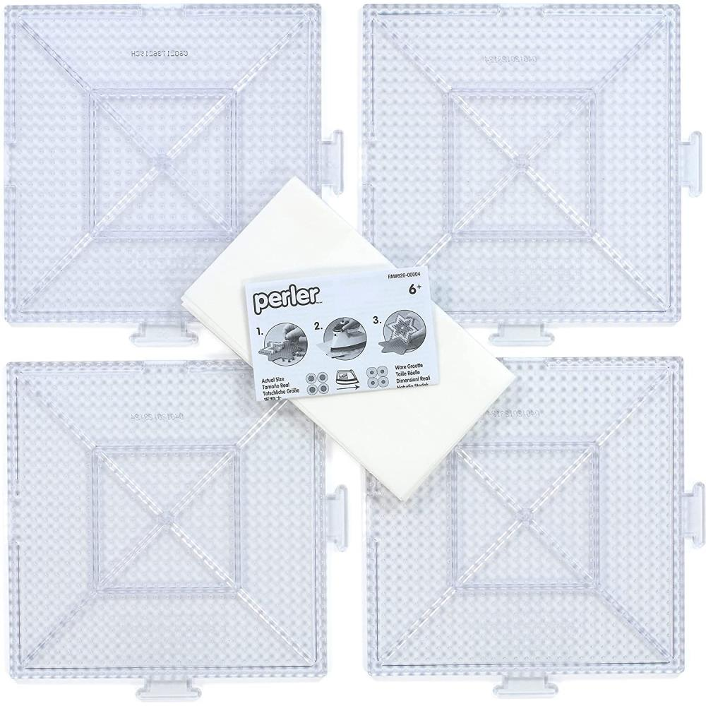 Large Square Clear Perler Pegboards 4/Pkg