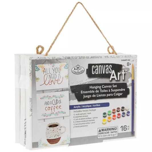 Love & Coffee Hanging Canvas Art Painting Kit