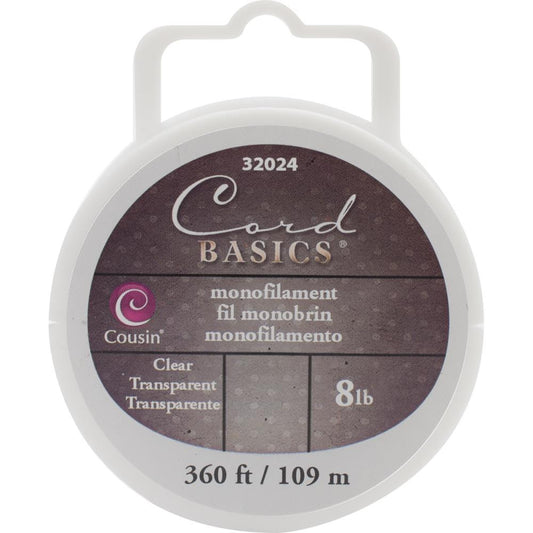 Monofilament Cord 8 lb 360' Clear