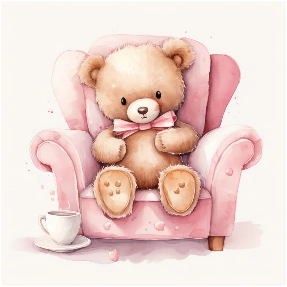 Paint by Number Teddy on Sofa