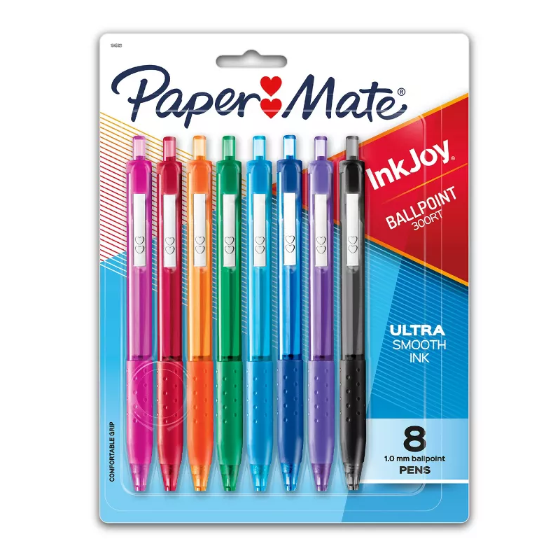 Paper Mate Ink Joy Ballpoint Pens, 1.0mm, Multicolored, 8 Pack