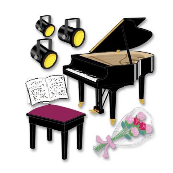 Piano Recital Dimensional Stickers
