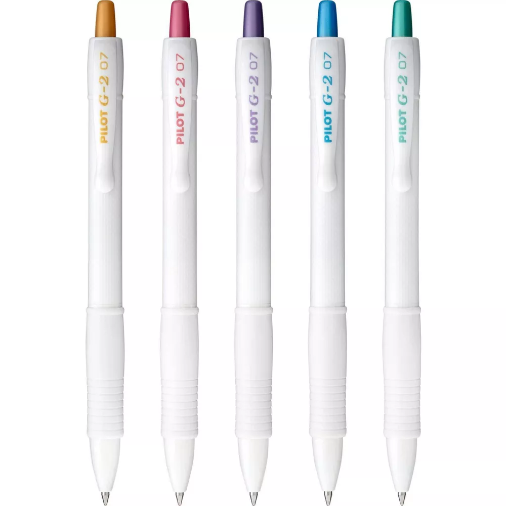Pilot G2 Edge Metallics Fine Point 0.7mm Multicolored Ink 5pk