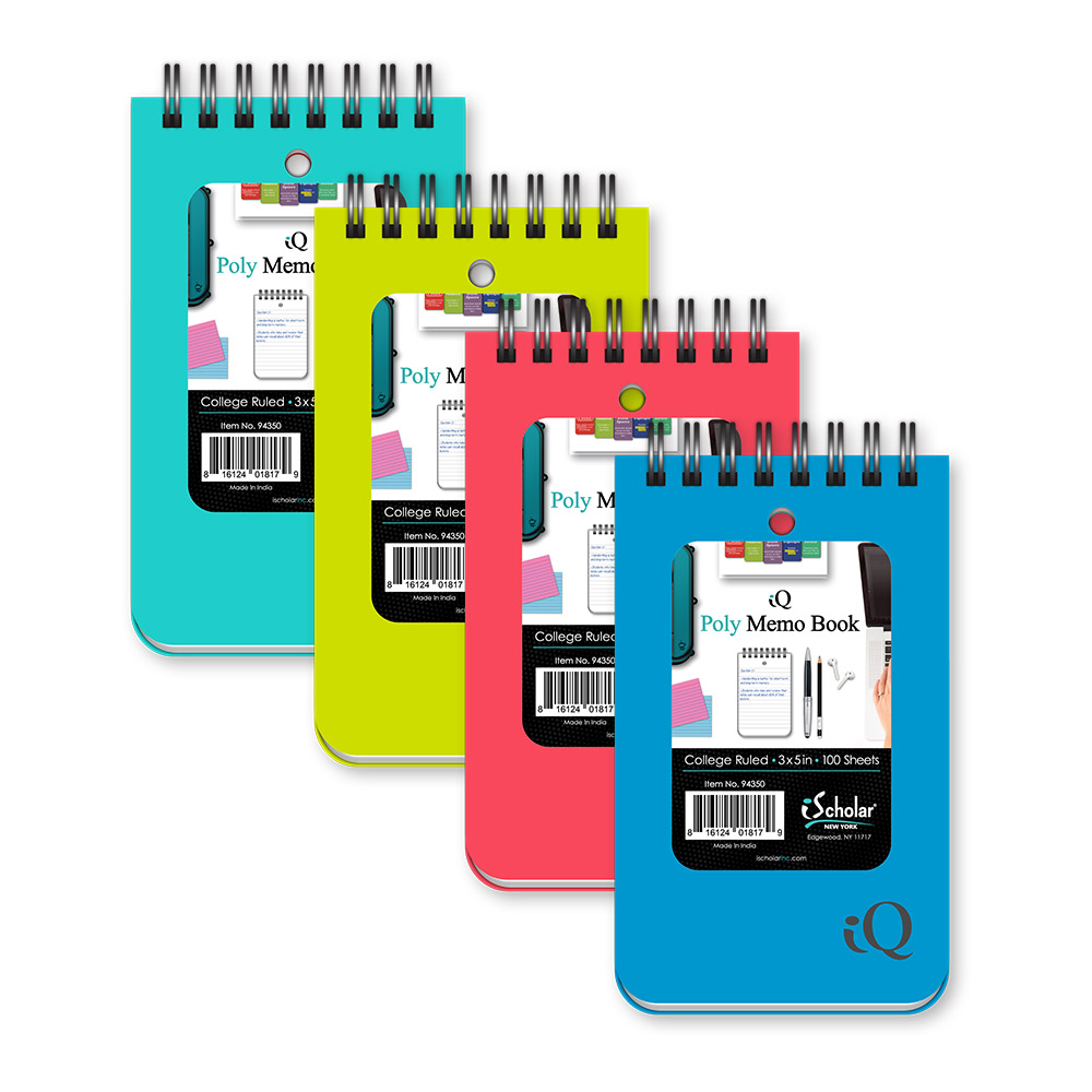 Poly Memo Book Double Wire 3x5 100 Sheets