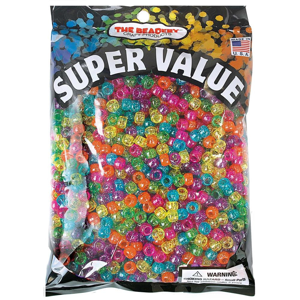 Pony Beads 1lb Jelly Sparkle