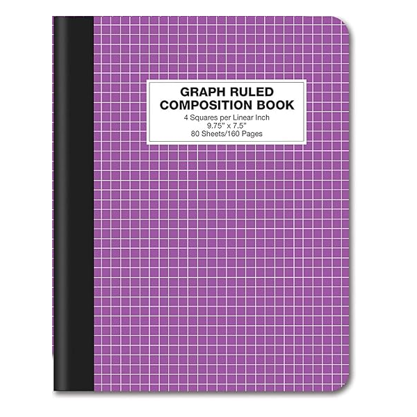 Quad Ruled Composition Notebook, 9.75" x 7.5", 80 Sheets