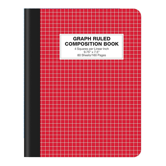 Quad Ruled Composition Notebook, 9.75" x 7.5", 80 Sheets