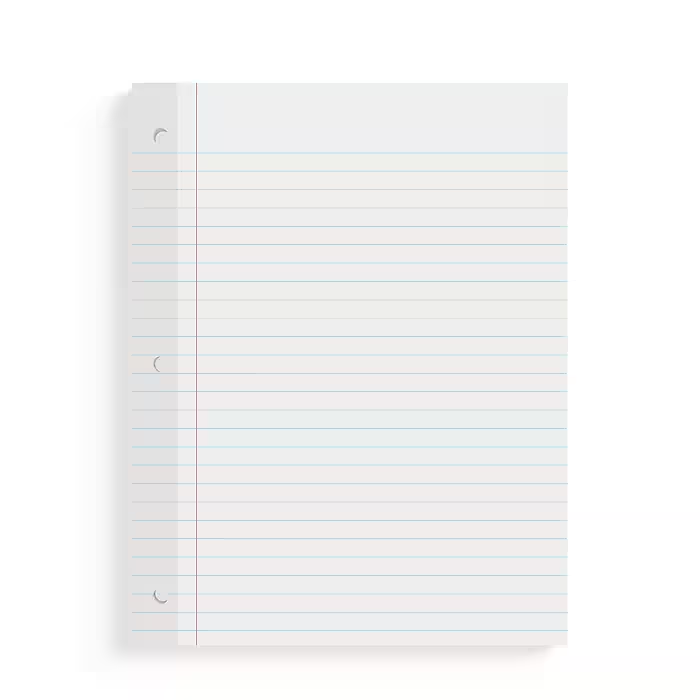 Reinforced College Ruled Filler Paper, 8.5" x 11", 100 Sheets/Pack