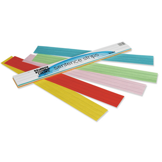 Sentence Strips, Assorted Colors, 3" x 24", 100 Pack