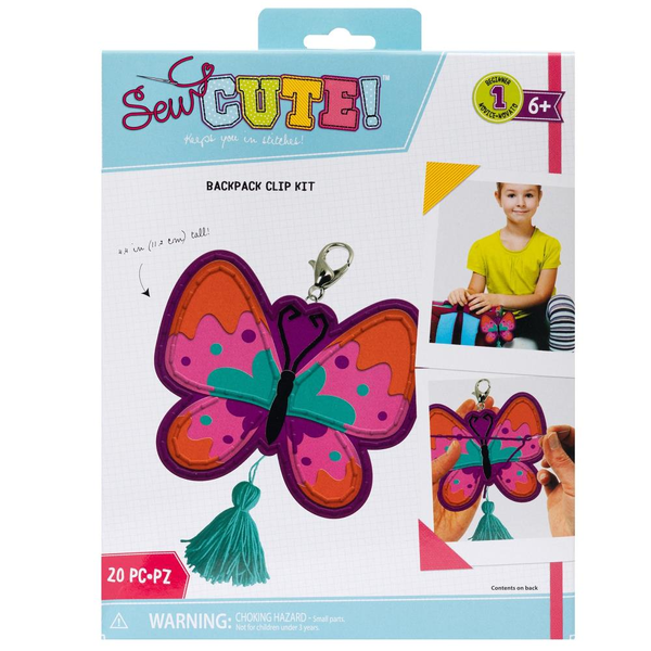 Sew Cute Felt Backpack Clip Butterfly Tassel