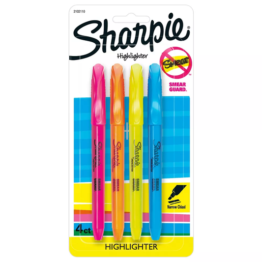 Sharpie Pocket Highlighters 4 Pack