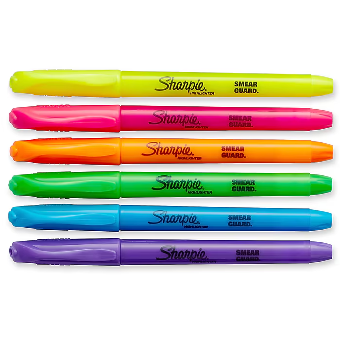 Sharpie Stick Highlighter, Chisel Tip, Assorted, Dozen