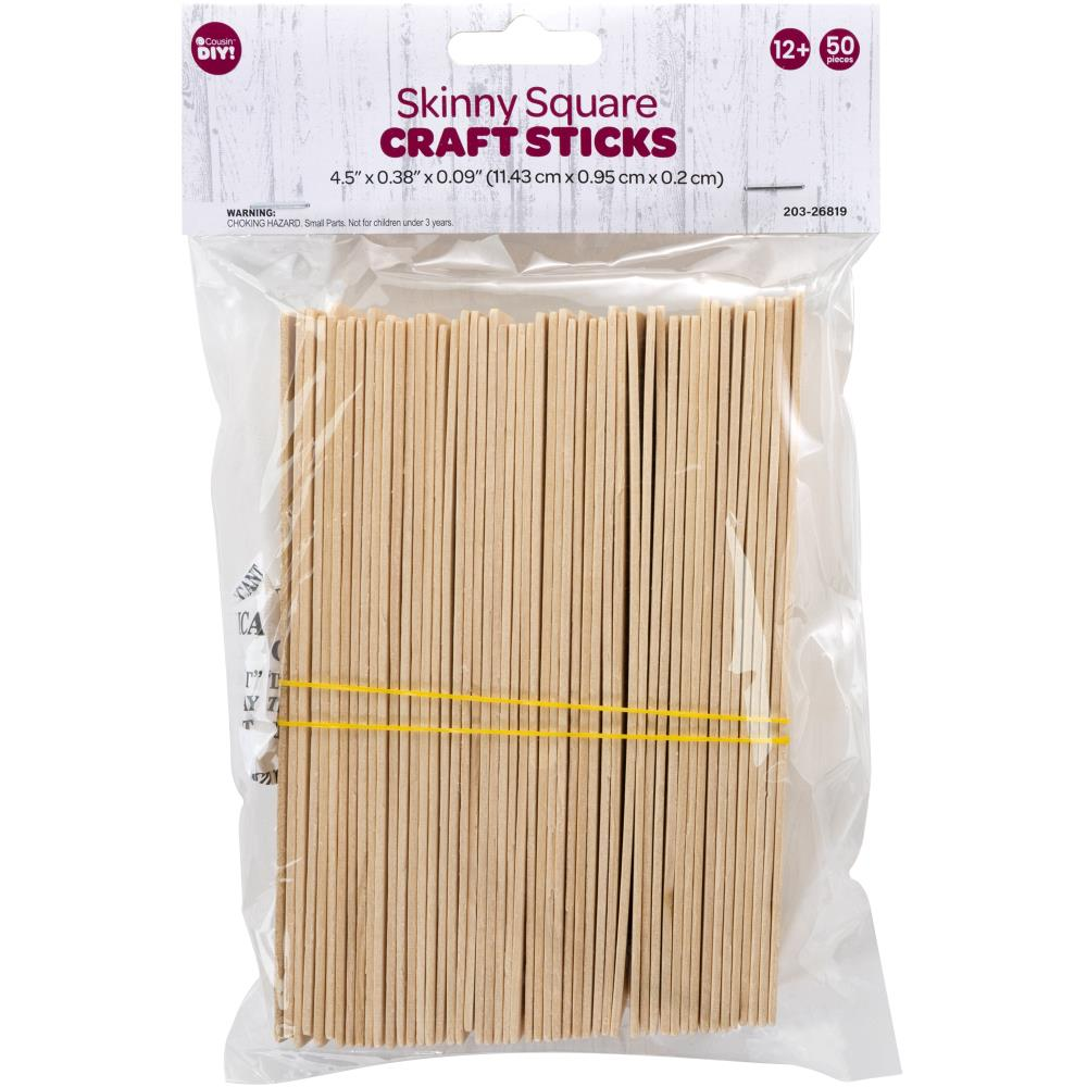 Skinny Square Natural Craft Sticks 75/Pkg