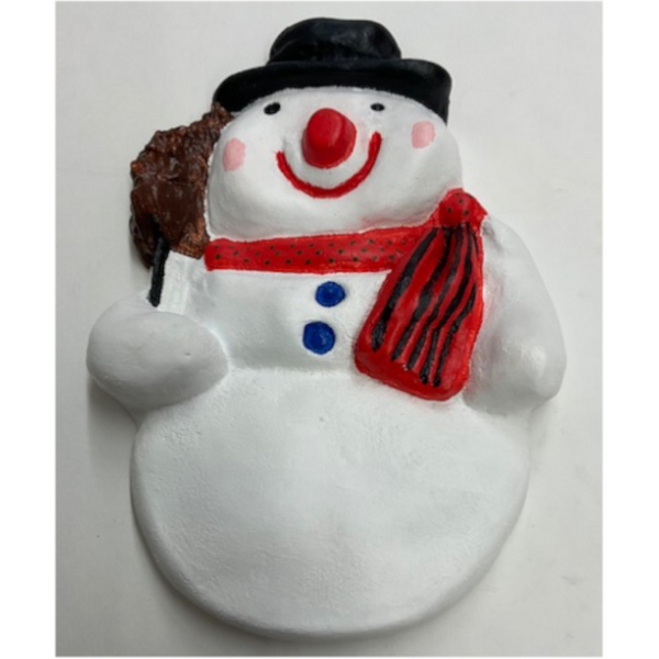 Snowman with Scarf Plaque Plaster Mold