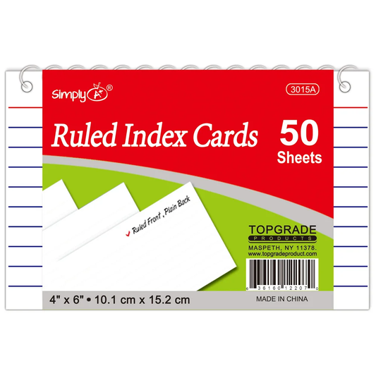 4" x 6" Spiral Index Cards 50 Ct