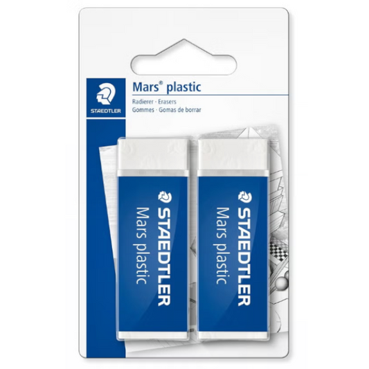 Mars Plastic Eraser 2 Pk