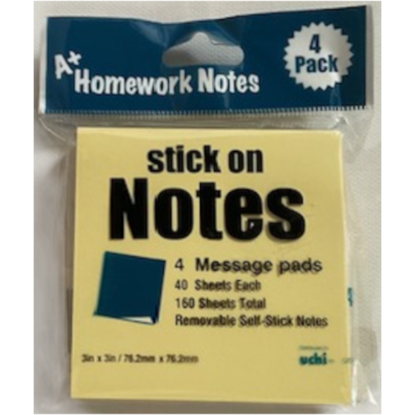 Stick On Notes 4 Pack