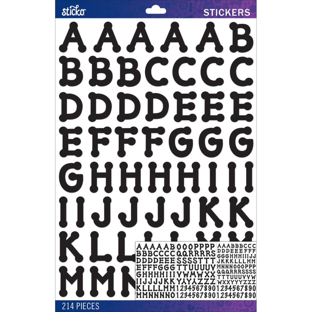 Sticko Alphabet Black Dot Large Stickers