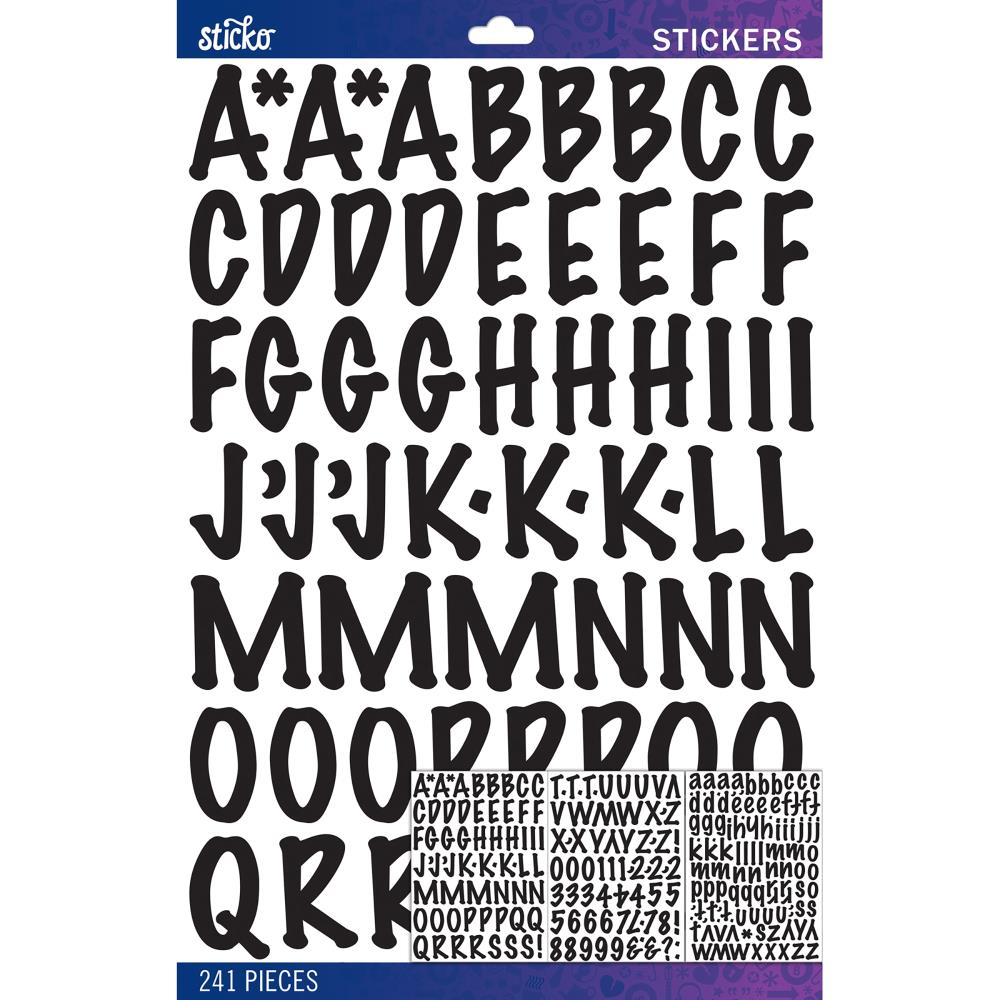 Sticko Alphabet Black Marker Large Stickers