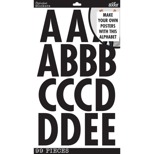 Sticko Alphabet Black Poster Stickers