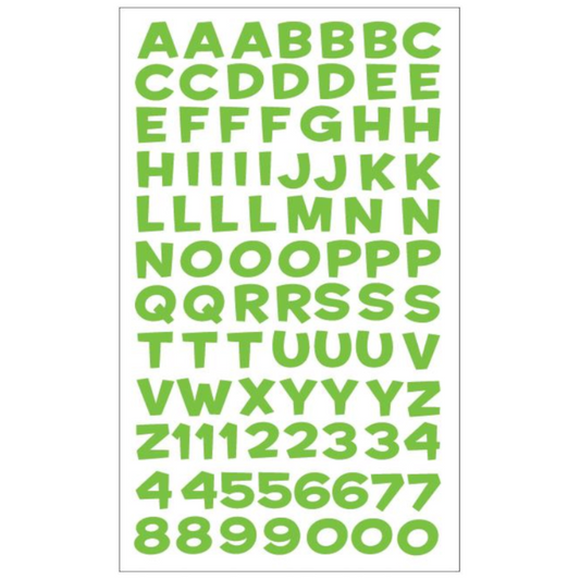 Sticko Alphabet Stickers Fun House Green Metallic