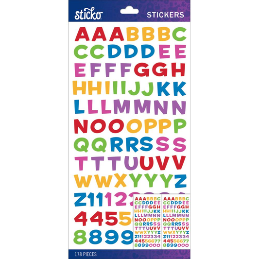 Sticko Alphabet Stickers Multi Metallic Funhouse Small